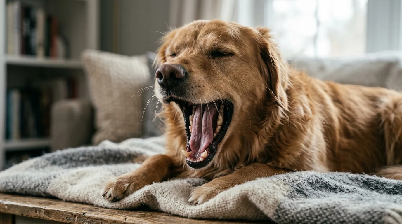 Cao bocejando, um dos sinais silenciosos de estresse canino
